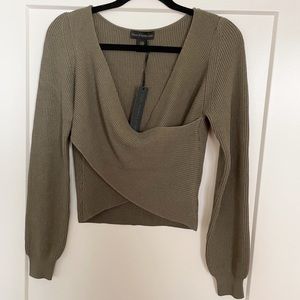 NWT House of Harlow 1960 Green Cross Sweater